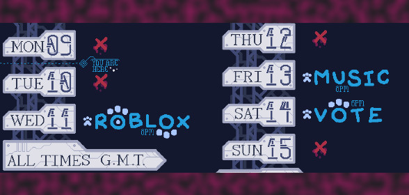 Server Events Schedule Feb 9th - Feb 15th