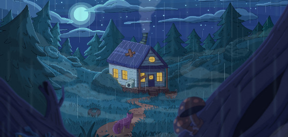 Purrple Cat - House in the Woods