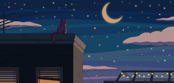 Purrple Cat - City Nights