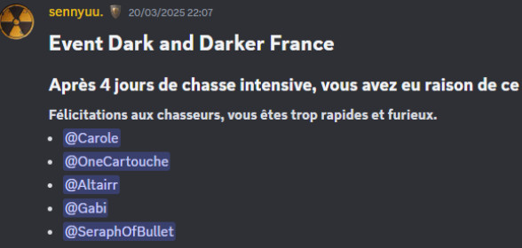Event Dark and Darker France
