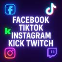 Twitch Tiktok Instagram Kick FB Discord Server Banner